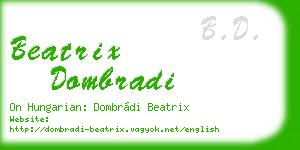 beatrix dombradi business card