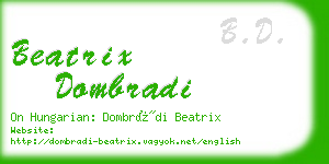 beatrix dombradi business card